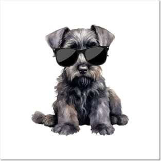 Giant Schnauzer Puppy Wearing Sunglasses Posters and Art